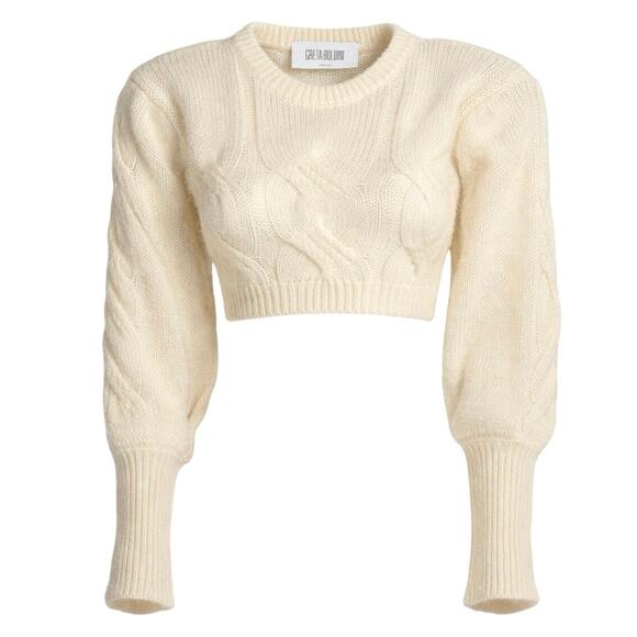 Greta Boldini Eclaire Ivory Mohair Merino Wool Balloon Sleeve Sweater XS Italy - Picture 2 of 16